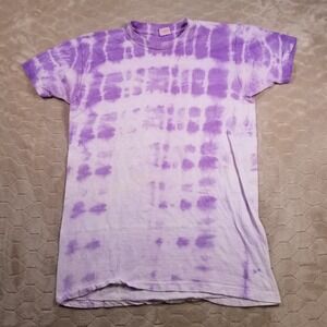 VTG 70s 80s Healthknit Brand Tie Dye Shirt Sz Lg Single Stitch Purple RARE Blank